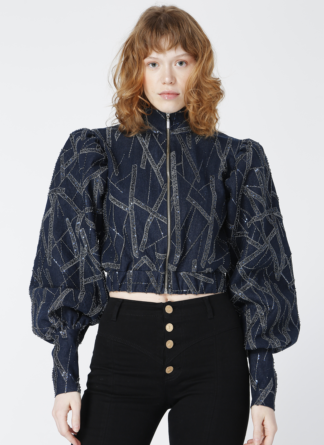 RG-600 Embroidered fabric overlay coat