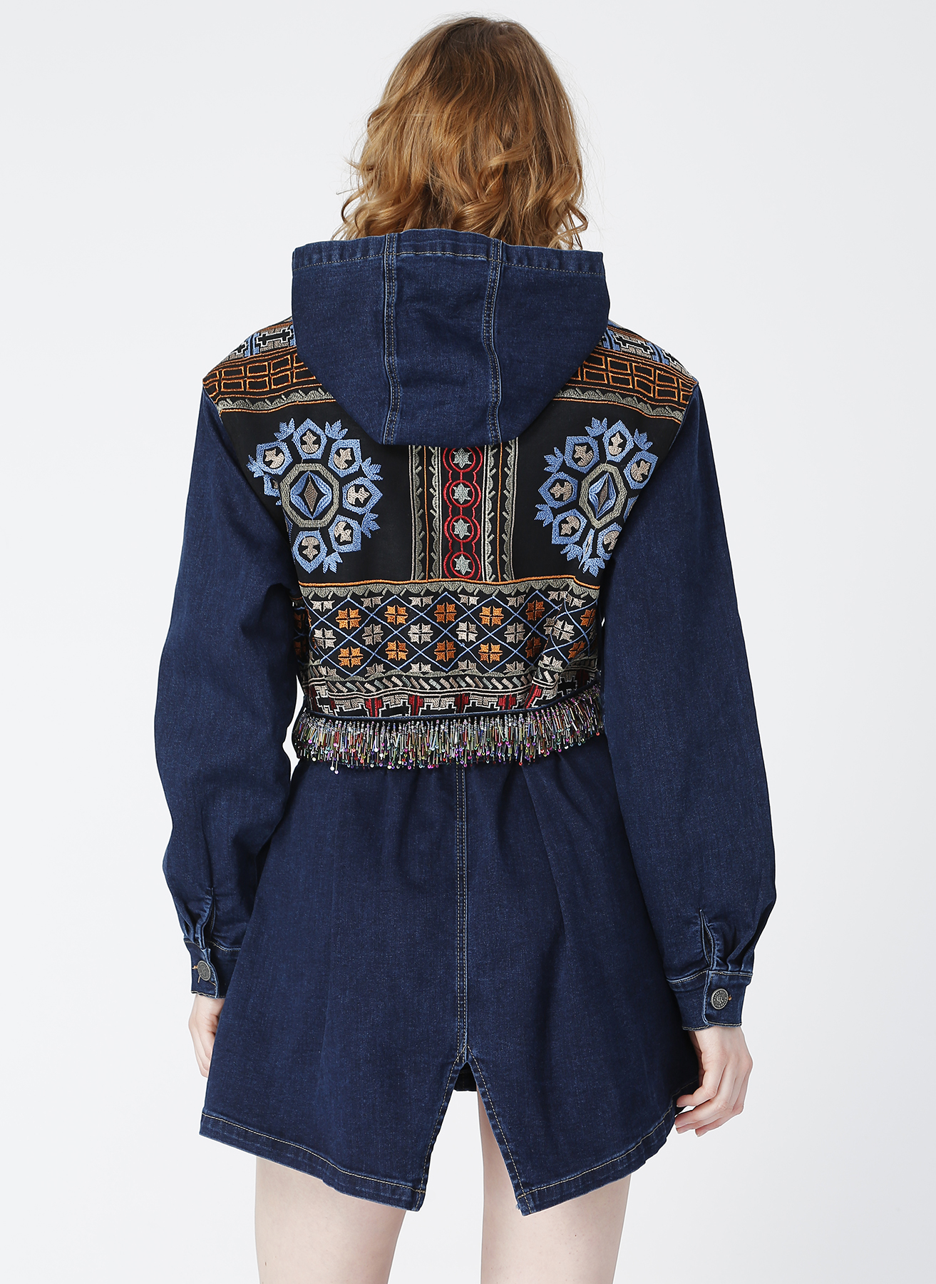 RG-601 Ethnic pattern overlay coat